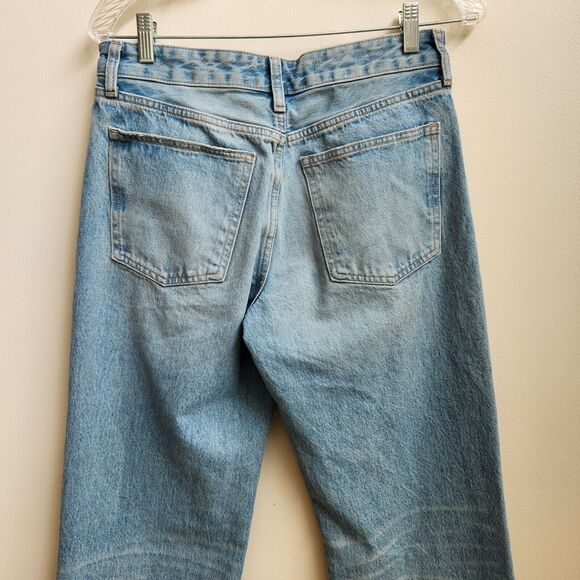 Zara Jeans Women's 6 Blue Light Wash Straight Leg Retro Grunge Classic Boho Chic - Picture 5 of 15